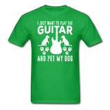 Play Guitar And Pet My Dog - White - Unisex Classic T-Shirt - bright green
