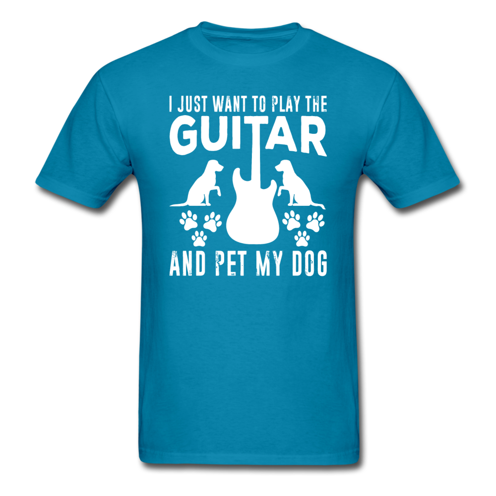 Play Guitar And Pet My Dog - White - Unisex Classic T-Shirt - turquoise