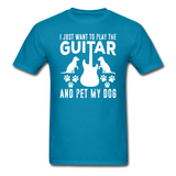 Play Guitar And Pet My Dog - White - Unisex Classic T-Shirt - turquoise