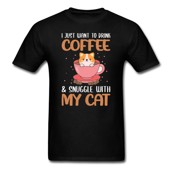 Drink Coffee And Cat - Unisex Classic T-Shirt - black