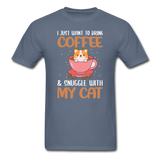 Drink Coffee And Cat - Unisex Classic T-Shirt - denim