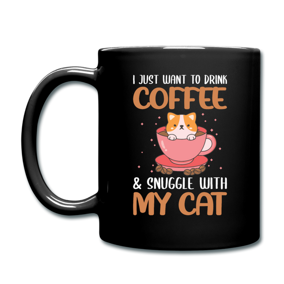 Drink Coffee And Cat - Full Color Mug - black