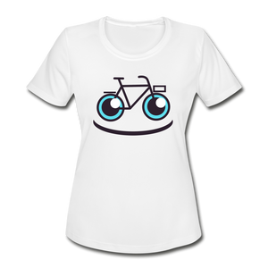 Bike Smile - Women's Moisture Wicking Performance T-Shirt - white