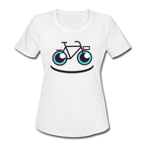 Bike Smile - Women's Moisture Wicking Performance T-Shirt - white