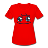Bike Smile - Women's Moisture Wicking Performance T-Shirt - red