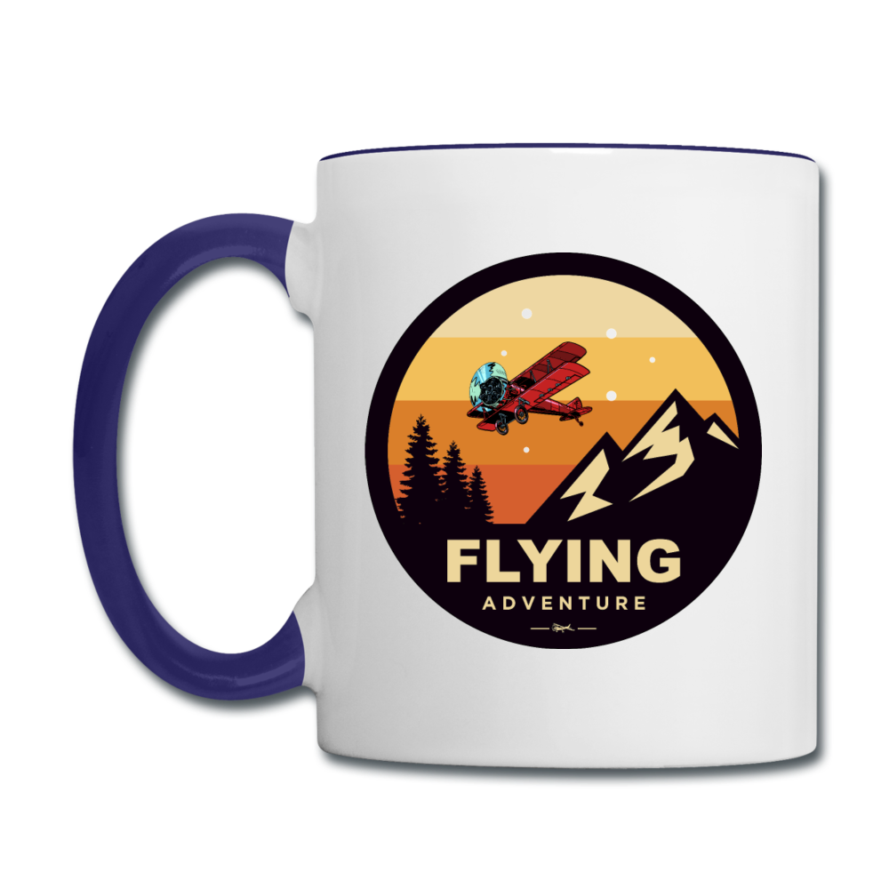 Flying Adventure - Contrast Coffee Mug - white/cobalt blue