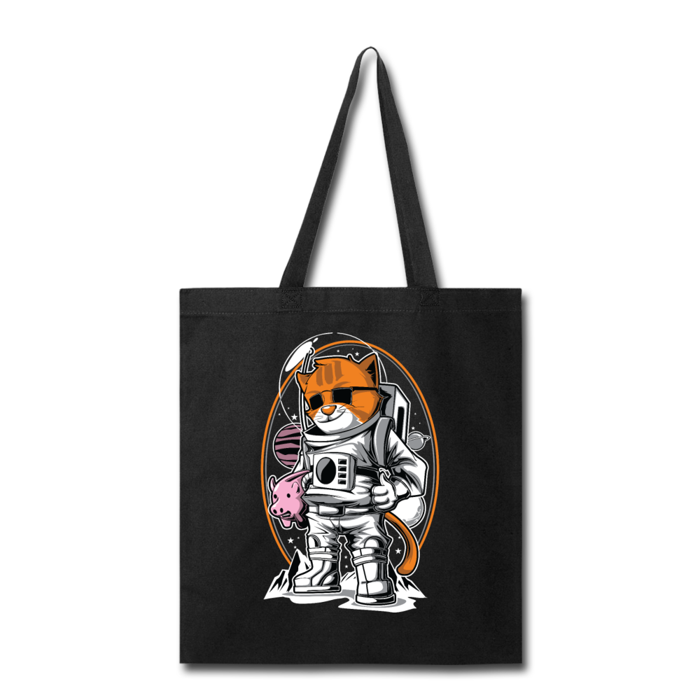 Cat Astronaut - Tote Bag - black