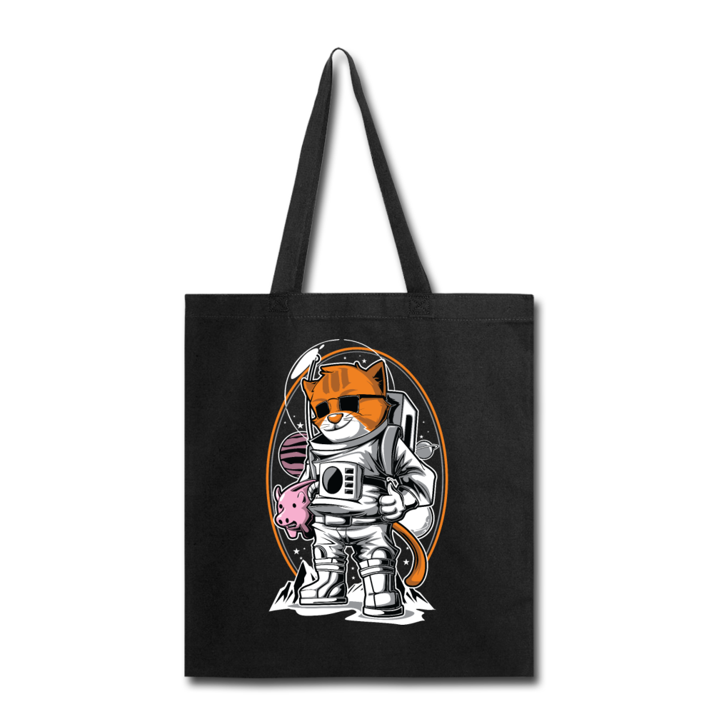 Cat Astronaut - Tote Bag - black