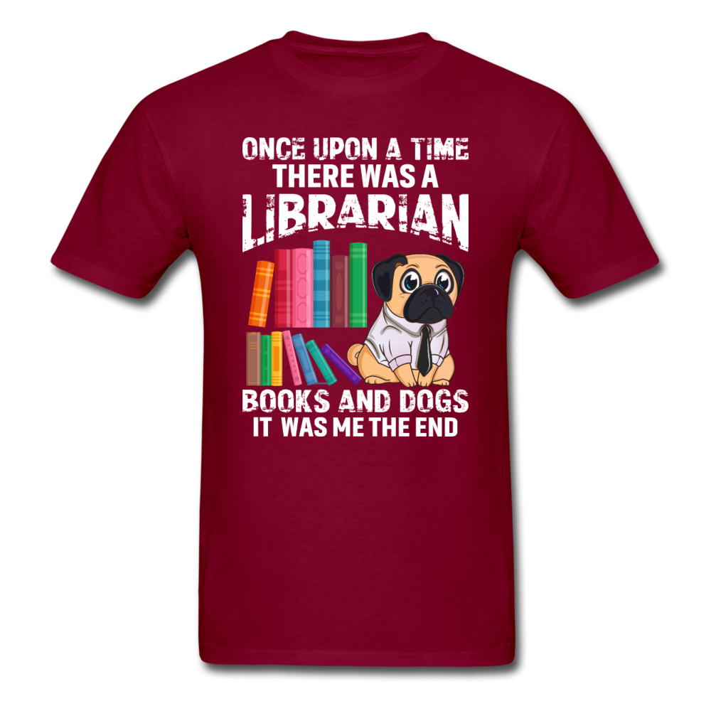 Librarian - Books And Dogs - Unisex Classic T-Shirt - burgundy