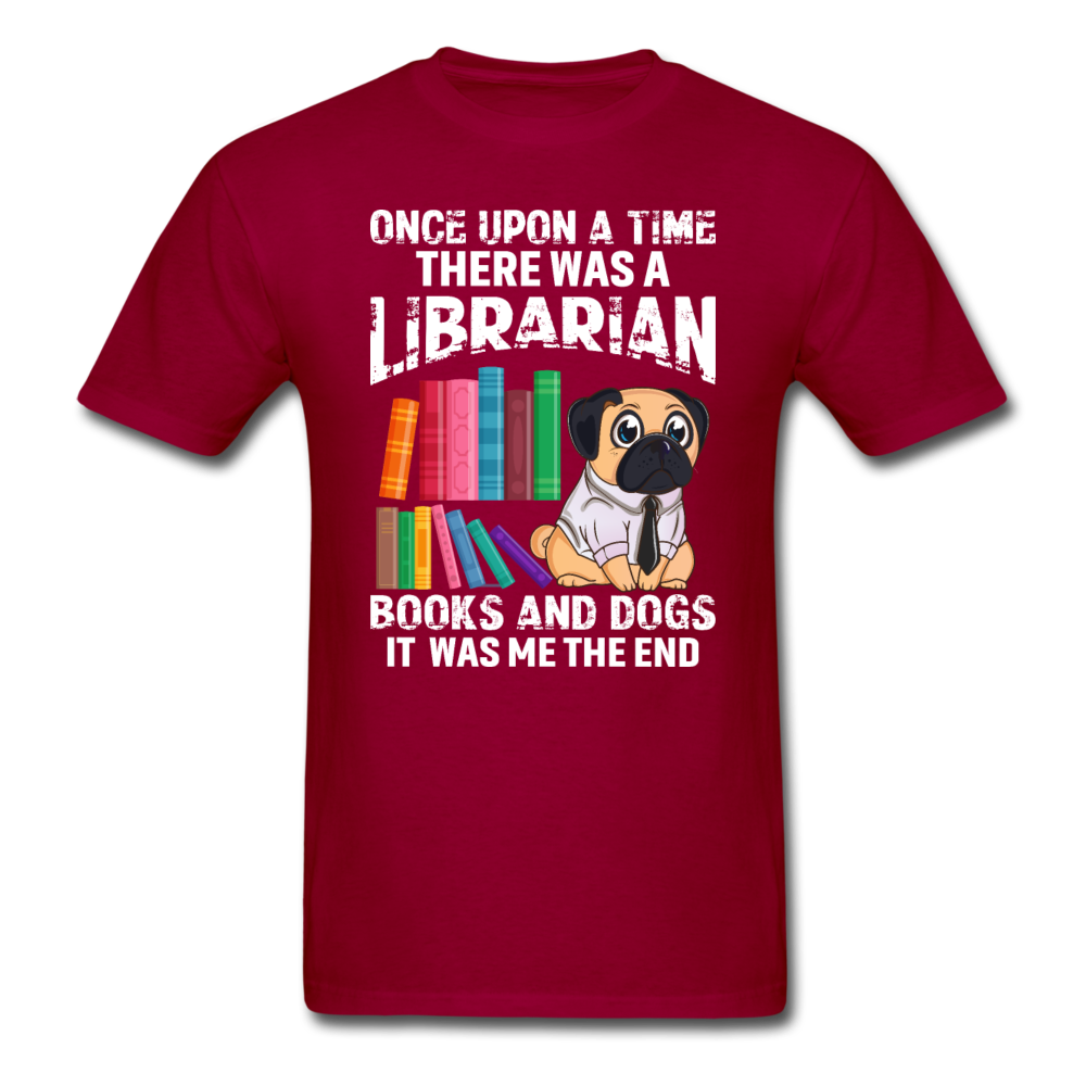 Librarian - Books And Dogs - Unisex Classic T-Shirt - dark red