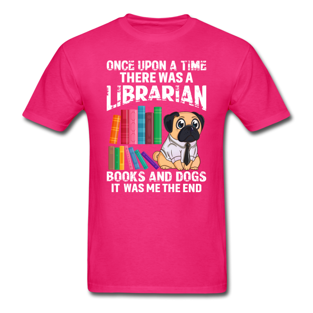 Librarian - Books And Dogs - Unisex Classic T-Shirt - fuchsia