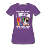 Librarian - Books And Dogs - Women’s Premium T-Shirt - purple