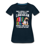 Librarian - Books And Dogs - Women’s Premium T-Shirt - deep navy