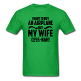 Buy An Airplace - Black - Unisex Classic T-Shirt - bright green
