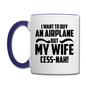 Buy An Airplace - Black - Contrast Coffee Mug - white/cobalt blue