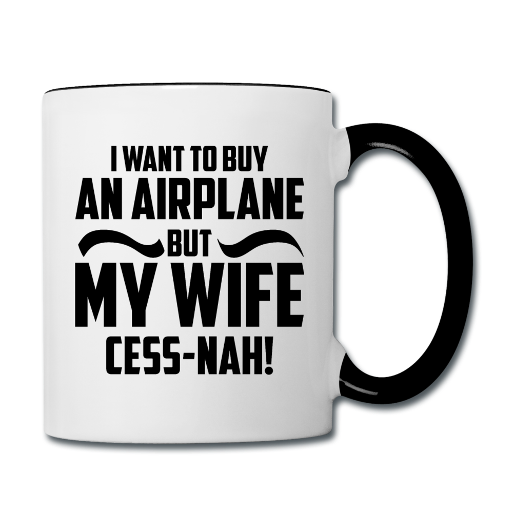 Buy An Airplace - Black - Contrast Coffee Mug - white/black