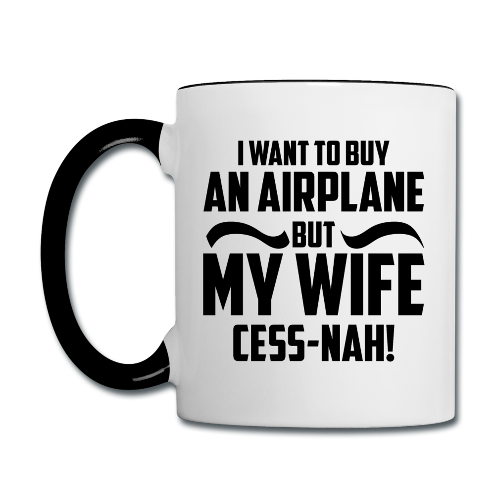 Buy An Airplace - Black - Contrast Coffee Mug - white/black