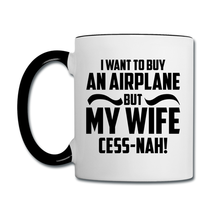 Buy An Airplace - Black - Contrast Coffee Mug - white/black