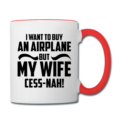 Buy An Airplace - Black - Contrast Coffee Mug - white/red