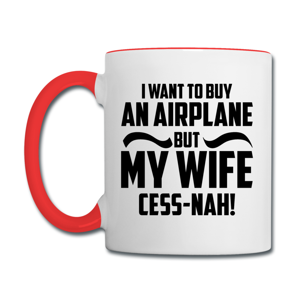 Buy An Airplace - Black - Contrast Coffee Mug - white/red