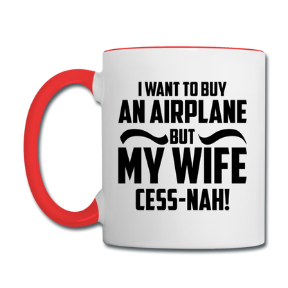 Buy An Airplace - Black - Contrast Coffee Mug - white/red