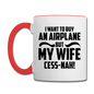 Buy An Airplace - Black - Contrast Coffee Mug - white/red