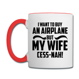 Buy An Airplace - Black - Contrast Coffee Mug - white/red