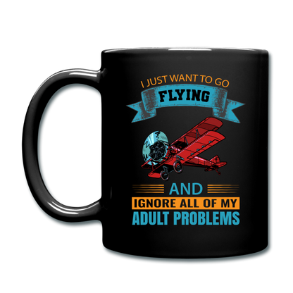 Want To Go Flying - Full Color Mug - black