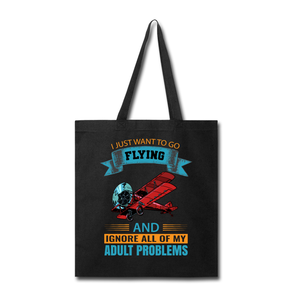 Want To Go Flying - Tote Bag - black