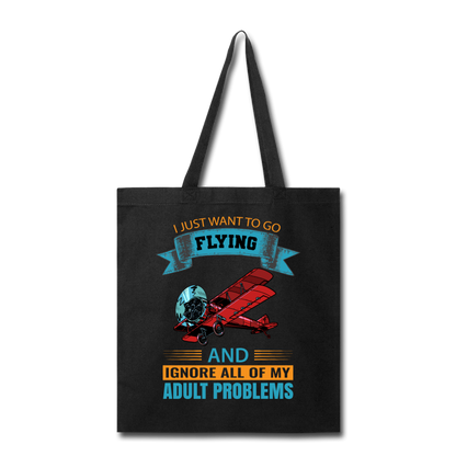 Want To Go Flying - Tote Bag - black