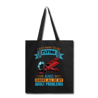 Want To Go Flying - Tote Bag - black