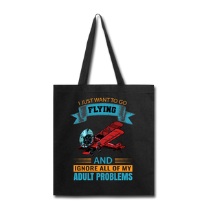 Want To Go Flying - Tote Bag - black