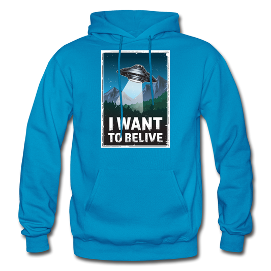 I Want To Belive - Gildan Heavy Blend Adult Hoodie - turquoise