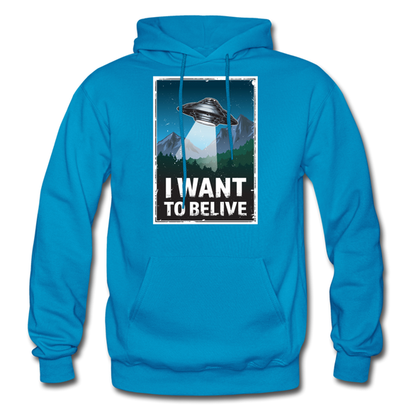 I Want To Belive - Gildan Heavy Blend Adult Hoodie - turquoise