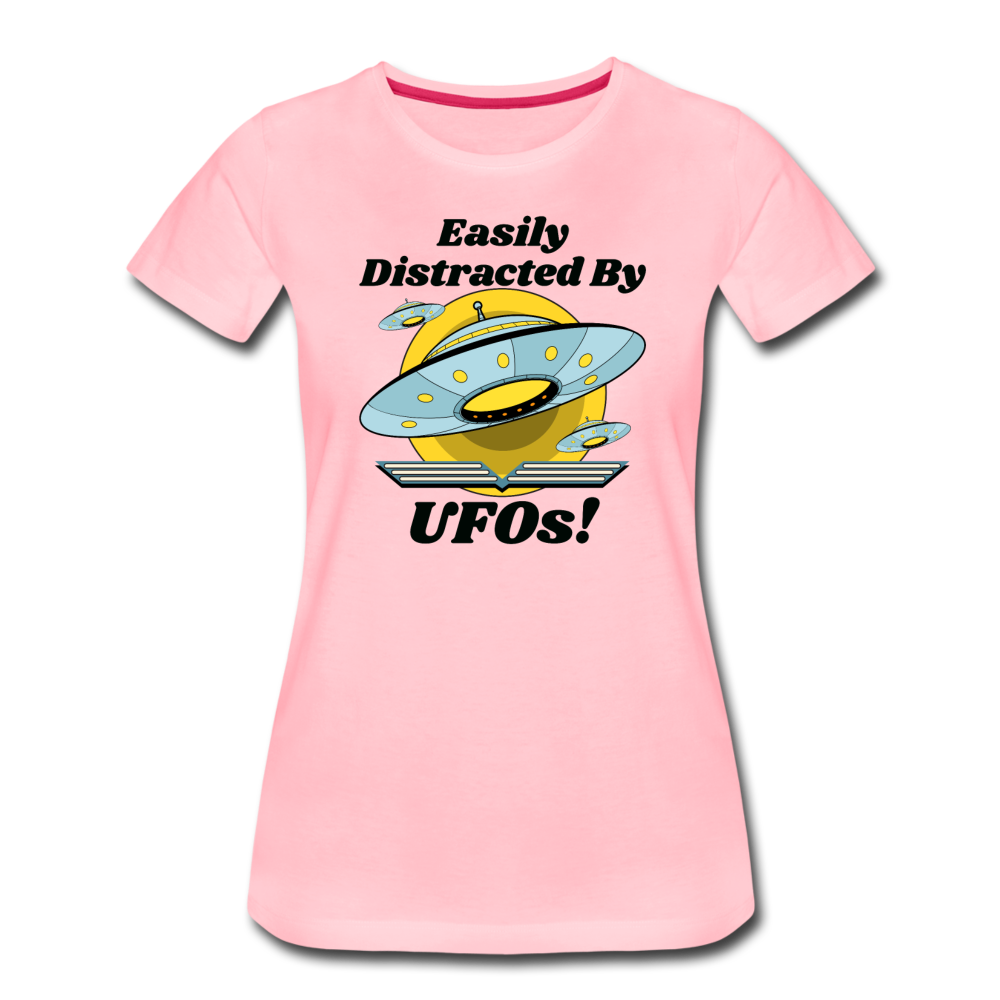 Easily Distracted - UFOs - Women’s Premium T-Shirt - pink