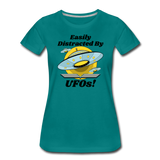 Easily Distracted - UFOs - Women’s Premium T-Shirt - teal