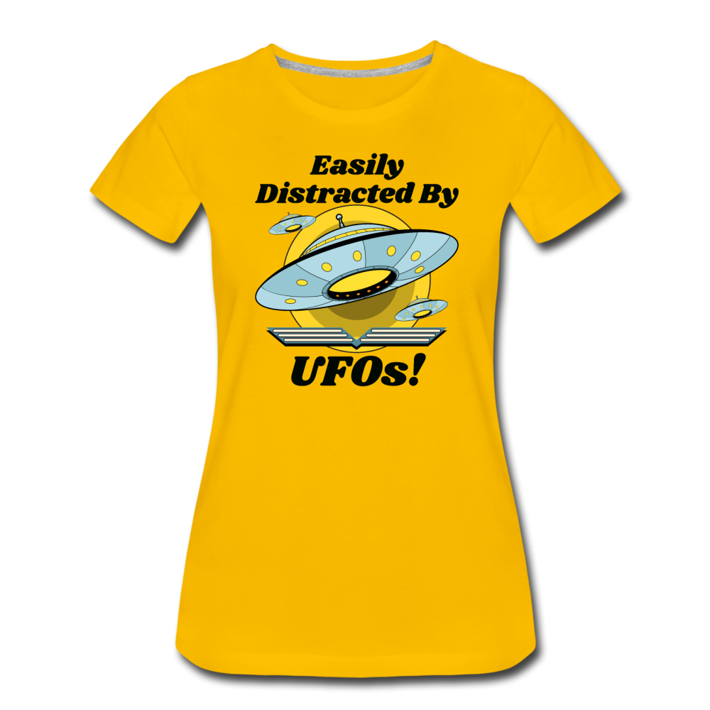 Easily Distracted - UFOs - Women’s Premium T-Shirt - sun yellow