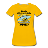 Easily Distracted - UFOs - Women’s Premium T-Shirt - sun yellow