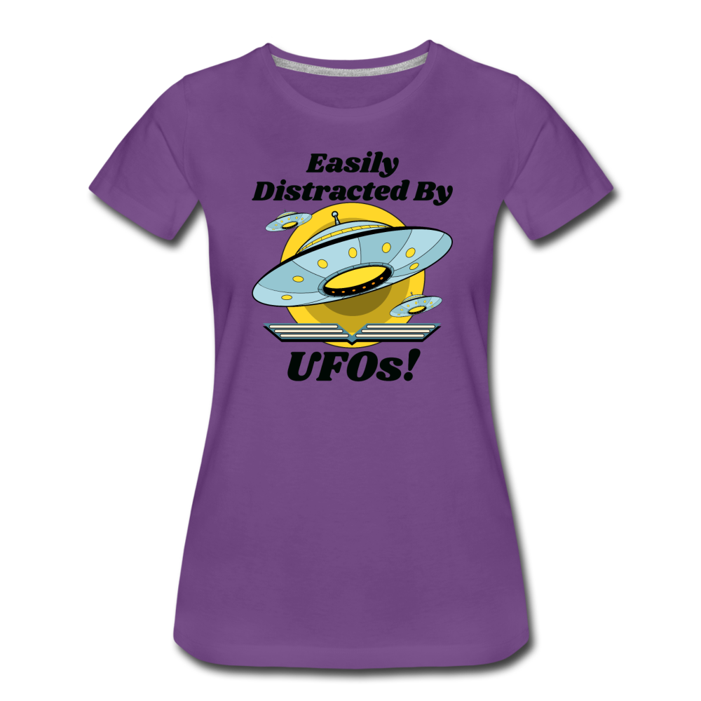 Easily Distracted - UFOs - Women’s Premium T-Shirt - purple