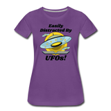 Easily Distracted - UFOs - Women’s Premium T-Shirt - purple