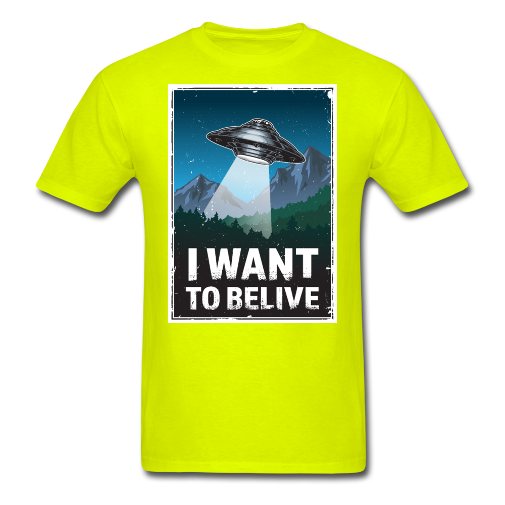 I Want To Belive - Unisex Classic T-Shirt - safety green