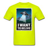 I Want To Belive - Unisex Classic T-Shirt - safety green