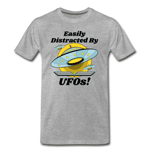 Easily Distracted - UFOs - Men's Premium T-Shirt - heather gray