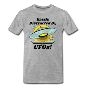 Easily Distracted - UFOs - Men's Premium T-Shirt - heather gray