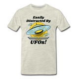 Easily Distracted - UFOs - Men's Premium T-Shirt - heather oatmeal