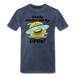 Easily Distracted - UFOs - Men's Premium T-Shirt - heather blue
