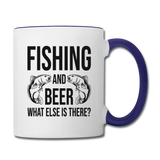 Fishing And Beer - Black - Contrast Coffee Mug - white/cobalt blue