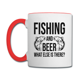 Fishing And Beer - Black - Contrast Coffee Mug - white/red