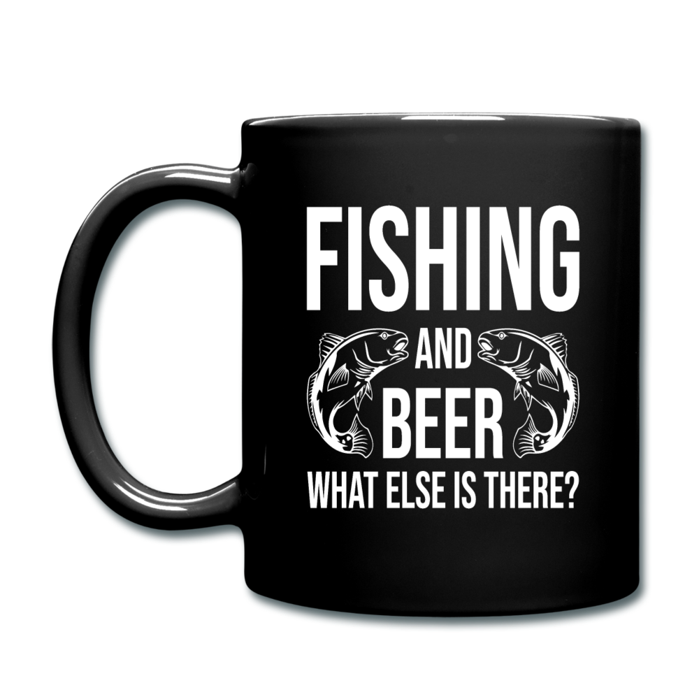 Fishing And Beer - White - Full Color Mug - black