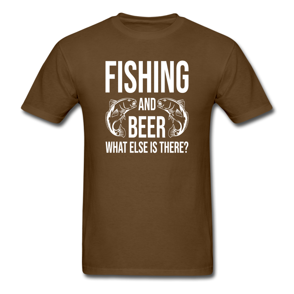 Fishing And Beer - White - Unisex Classic T-Shirt - brown